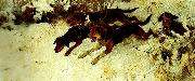 bruno liljefors fyra jagande hundar isho Germany oil painting artist